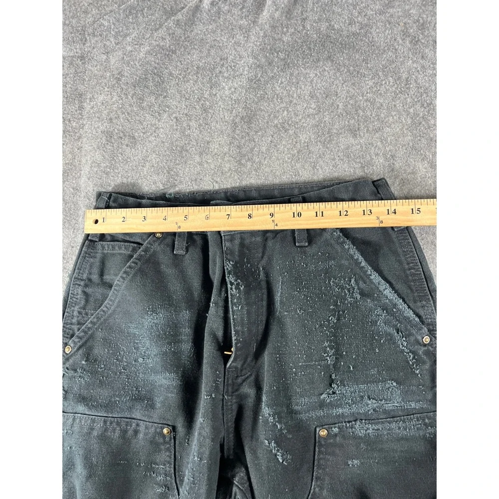 Carhartt B136 BLK Double Knee Carpenter Distressed Work Pants Black Mens 30x30